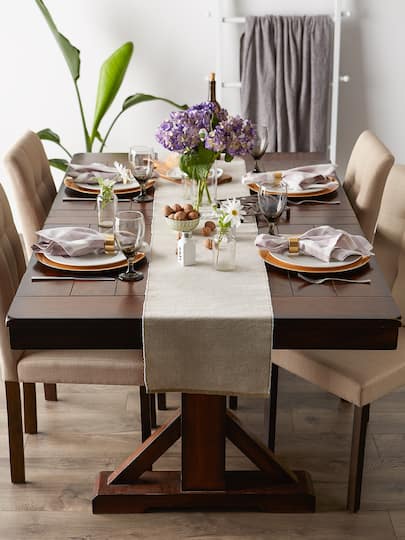 DII® 72" Chambray Ribbed Cotton Table Runner